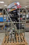 Mariner 40 Marathon, 40Hp Outboard motor Serial no 2B106499 in travel cage with Barrus 5L fuel tank