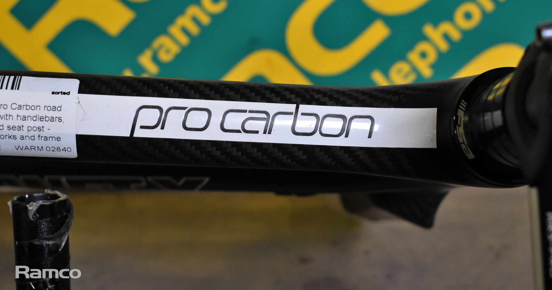 Planet X Pro Carbon road bike frame with handlebars, forks and seat post - damaged forks and frame - Image 7 of 7