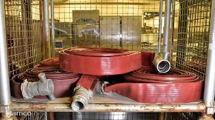 5x Angus Duraline BS 6391 2009 Type 3 31015 Layflat Fire Hoses - approx. 22.5m long, 70mm diameter