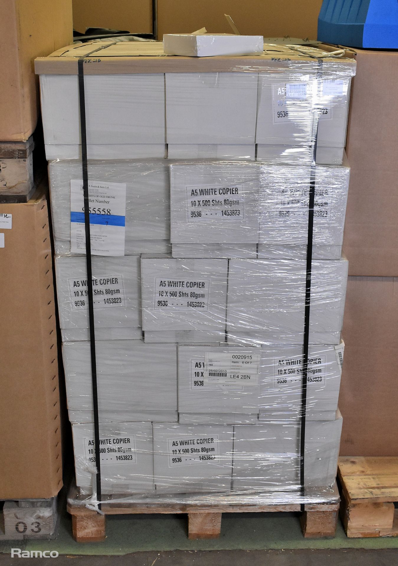 49x boxes of A5 white paper 80gsm 10x500 sheets, A5 white paper 80gsm 10x500 sheets