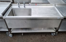 Stainless steel mobile sink unit