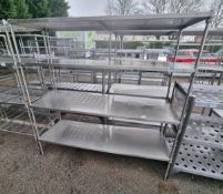 Craven stainless steel 4 tier shelving 185x60x185cm
