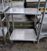 Stainless steel 2 tier trolley- 75x55x80cm