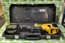 Dewalt DW008 24v reciprocating saw in case w/no charger & 2x battery