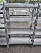 Stainless steel 4 tier shelving - 90x45x155cm