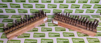 27x HSS drill bits in various sizes, 45x HSS drill bits in various sizes