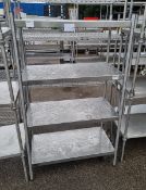 Stainless steel 4 tier shelving - 90x45x150cm