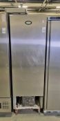Foster FSL400H stainless steel single door upright fridge