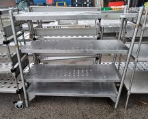 Stainless steel 4 tier shelving 150x60x150cm