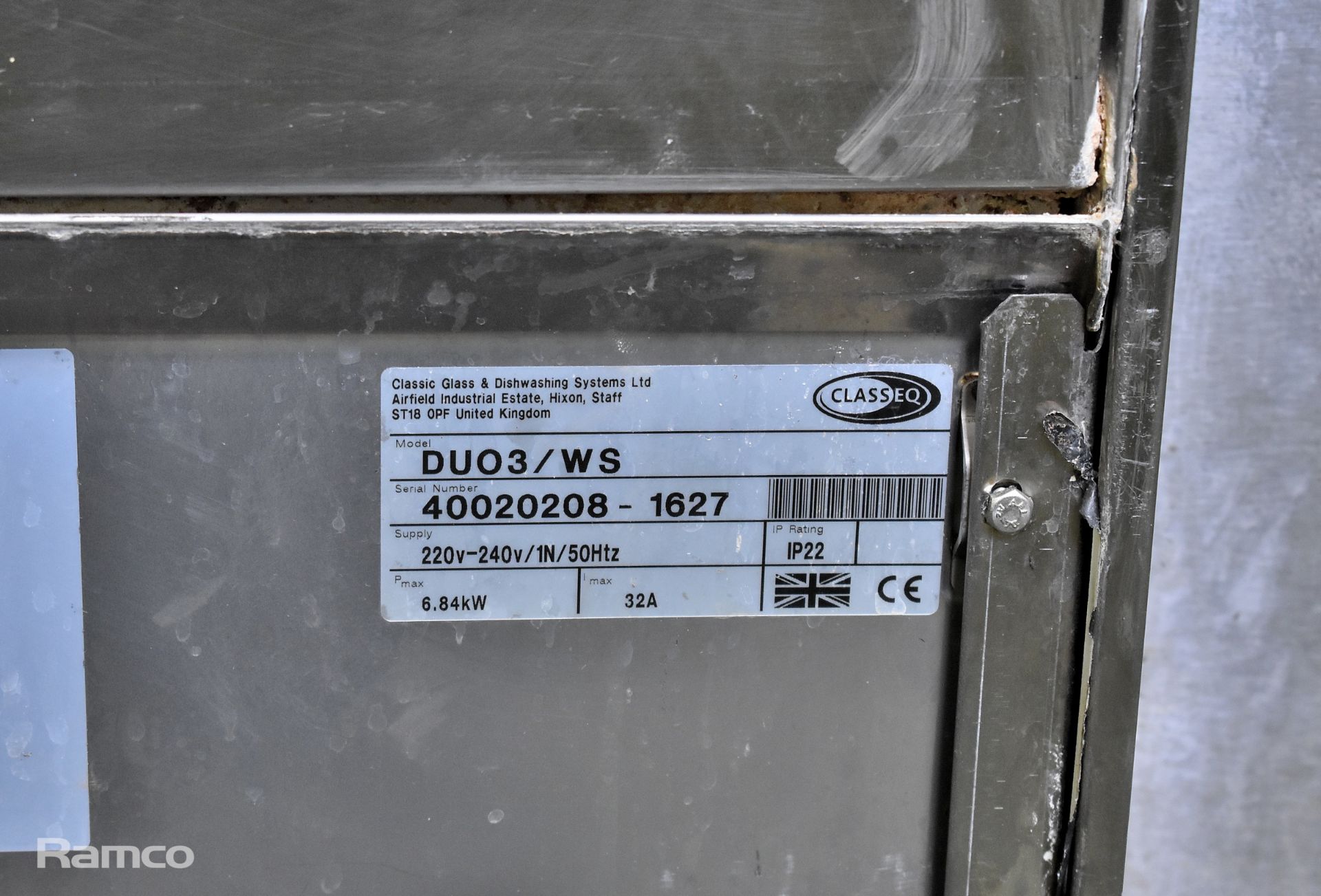 Class EQ DU03/WS stainless steel under counter dishwasher - Bild 5 aus 6