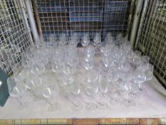 Wine glasses of multiple shapes and sizes