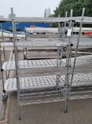 Stainless steel 4 tier wire racking - L90 x W60 x H183cm