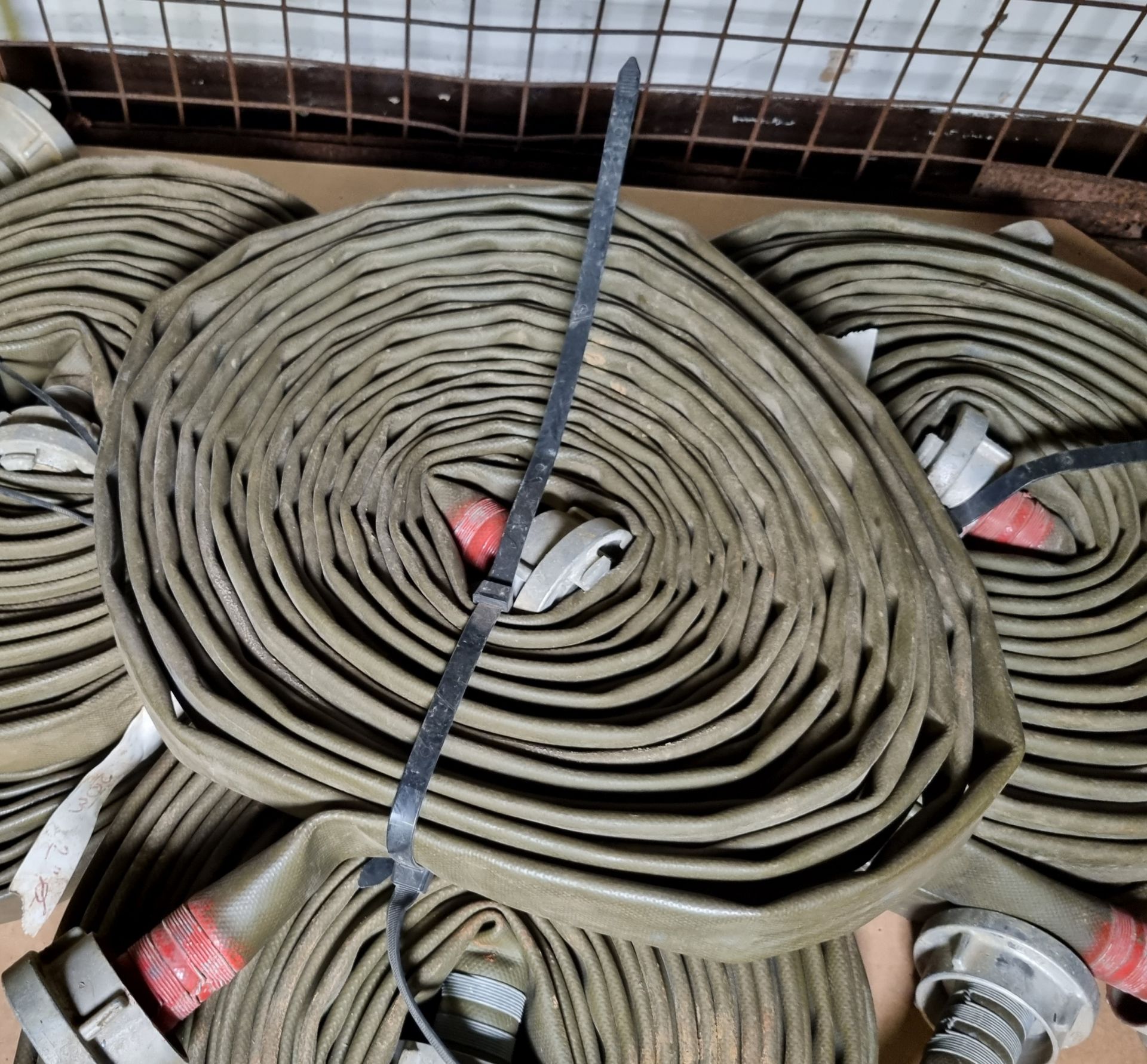 7x Layflat green hose with PVR-1/89 couplings - approx length: 20m, approx diameter: 45mm - Bild 3 aus 3