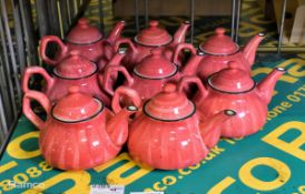 8x Bonna Premium Porcelain Aura Passion teapots - hand painted collection