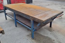 Steel work bench with Vice - L290 x W123 x H86cm