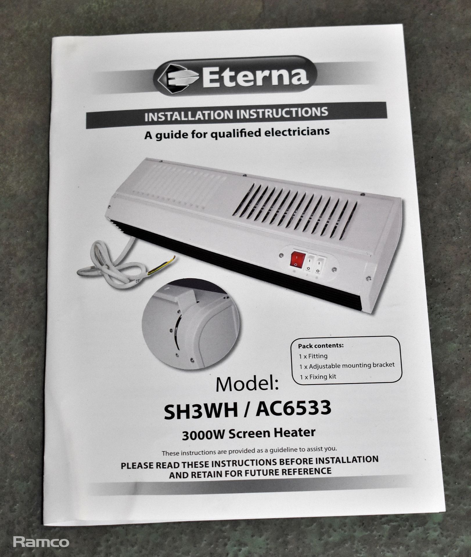 Eterna SH3WH 3kw screen heater - Image 5 of 5