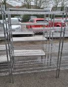 Stainless steel 4 tier wire racking - L90 x W50 x H183cm
