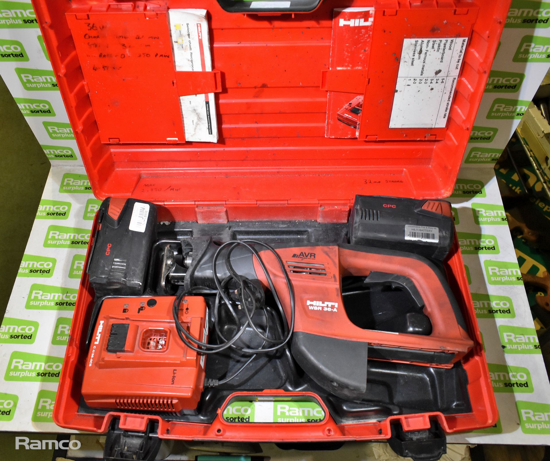HILTI WSR 36-A heavy duty reciprocating saw in hard carry case - Image 2 of 6