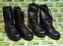 2x pairs of Double Duty leather cadet boots - Size 4 medium