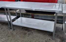 Stainless steel 2 tier workbench - 150 x 80 x 85cm