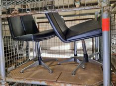 3x Leather chairs from East Linsey council chambers- L 51 x W 62 x H 86cm