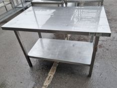 Stainless steel 2 tier workbench - 125x75x85cm