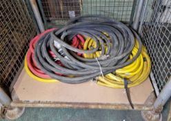 10x Low pressure hoses - 19mm x 5 mtr / 10 bar - 6x yellow 4x reds, Black low pressure water hose