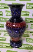 Wooden vase with a plastic coating - Hand decorated