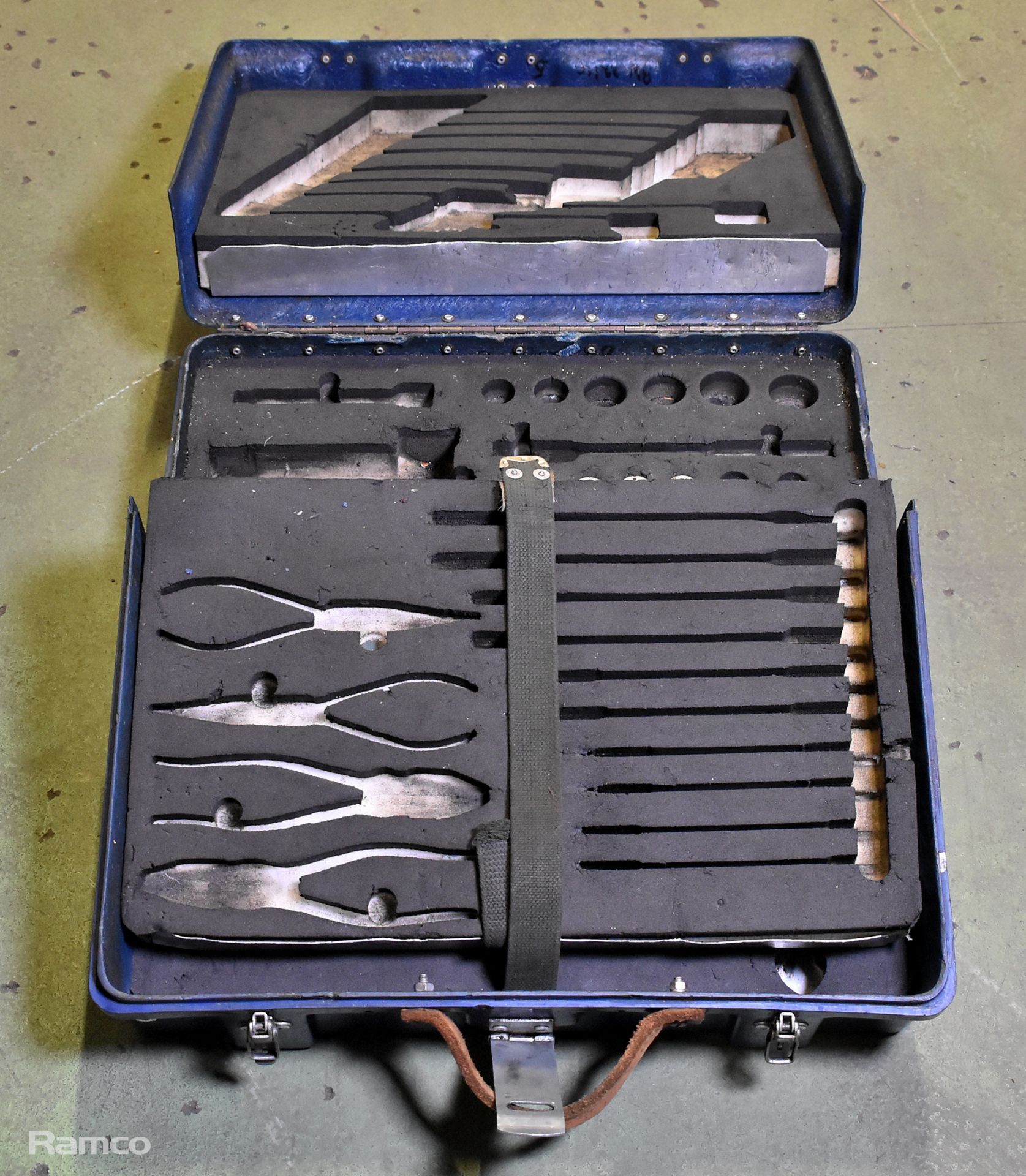 Blue fibreglass tool case