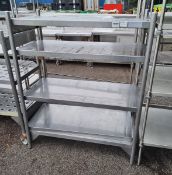 Stainless steel 4 tier shelving - 110x40x185cm