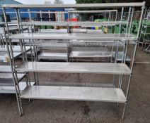 Stainless steel 4 tier shelving - 185x40x185cm