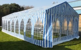 10M Metal frame marquee with additional framework & canvasses for additional marquees