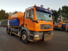 2008 (reg WX08 XLB) MAN TGM 26.330 6x4 with Schmidt Stratos 9m3 pre-wet gritter mount.