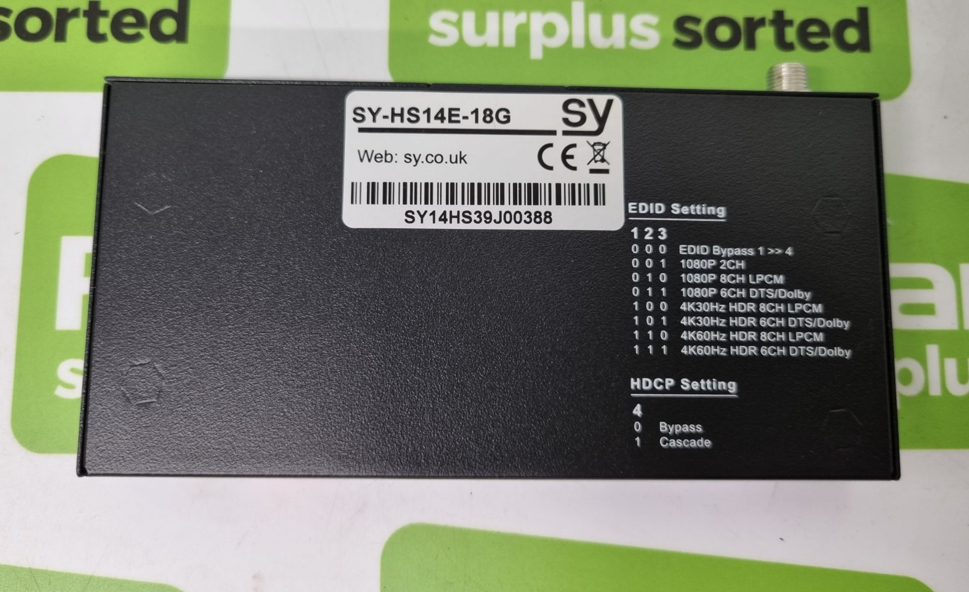 SY-HS14E-18G 1x4 HDMI 2.0 (18G) splitter - Image 6 of 8