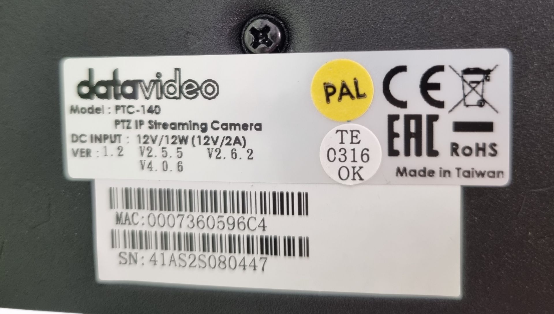 DataVideo PTC-140 HD PTZ camera (black) - Image 7 of 12