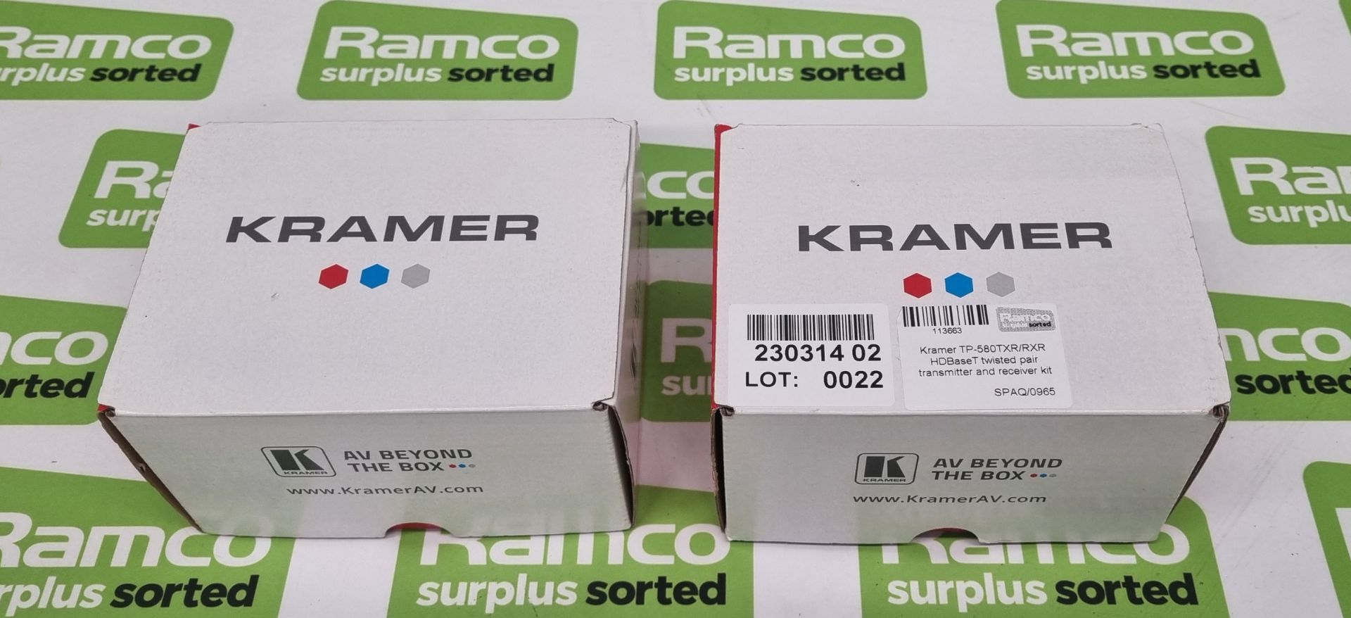 Kramer TP-580TXR/RXR HDBaseT twisted pair transmitter and receiver kit