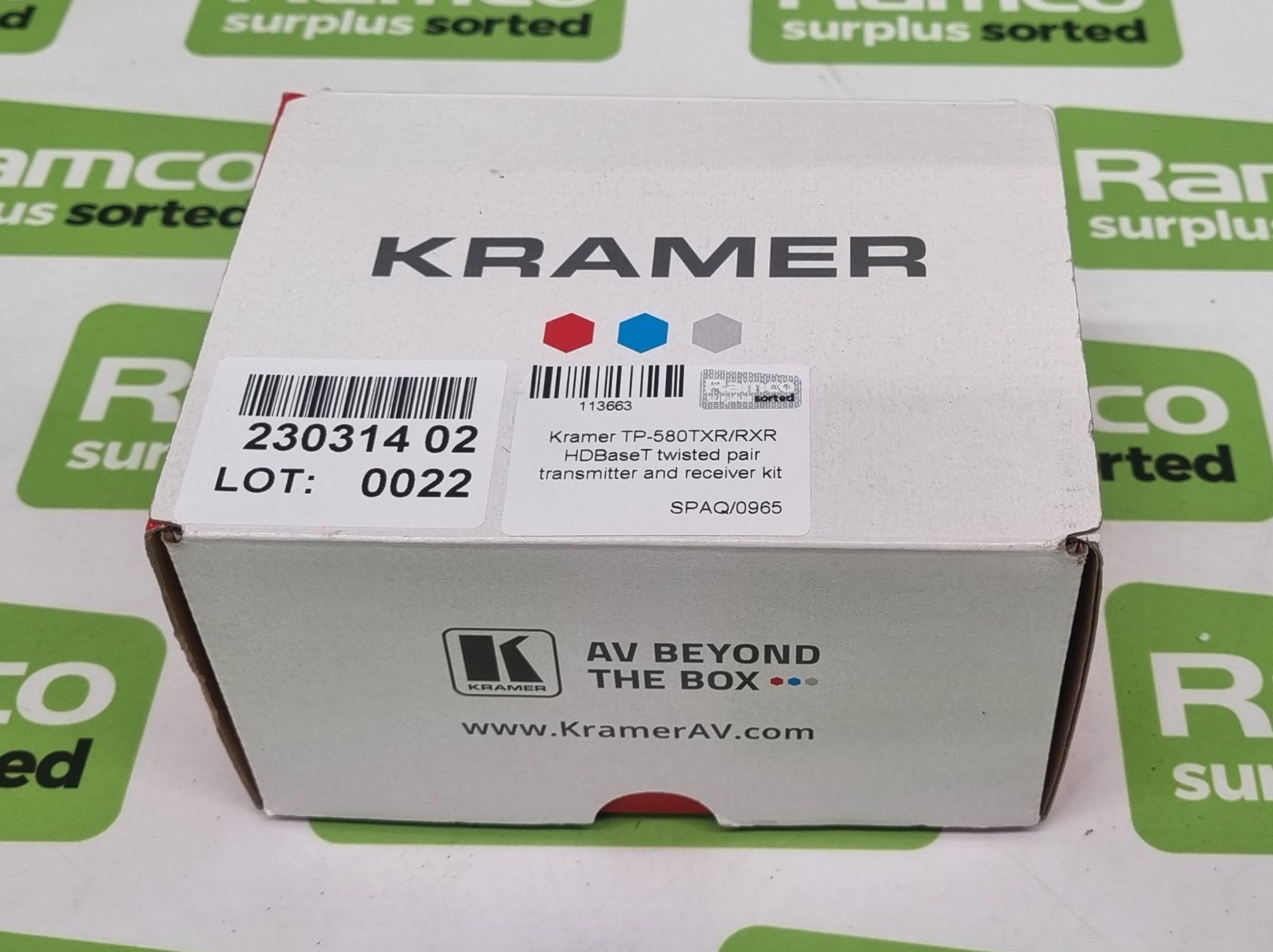 Kramer TP-580TXR/RXR HDBaseT twisted pair transmitter and receiver kit - Image 3 of 12