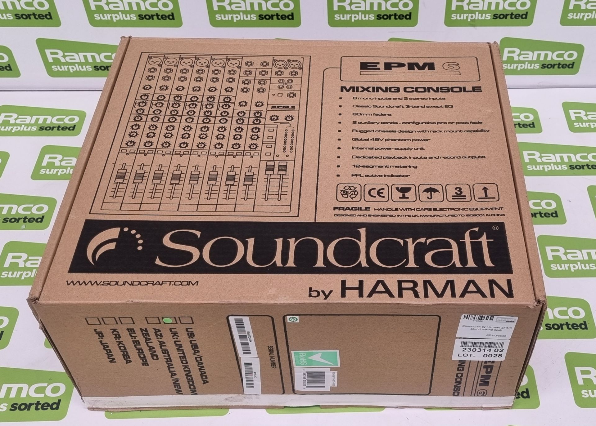 Soundcraft by Harman EPM6 sound mixing desk