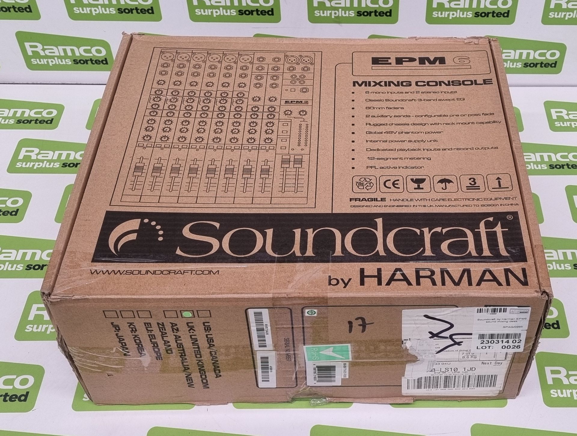 Soundcraft by Harman EPM6 sound mixing desk