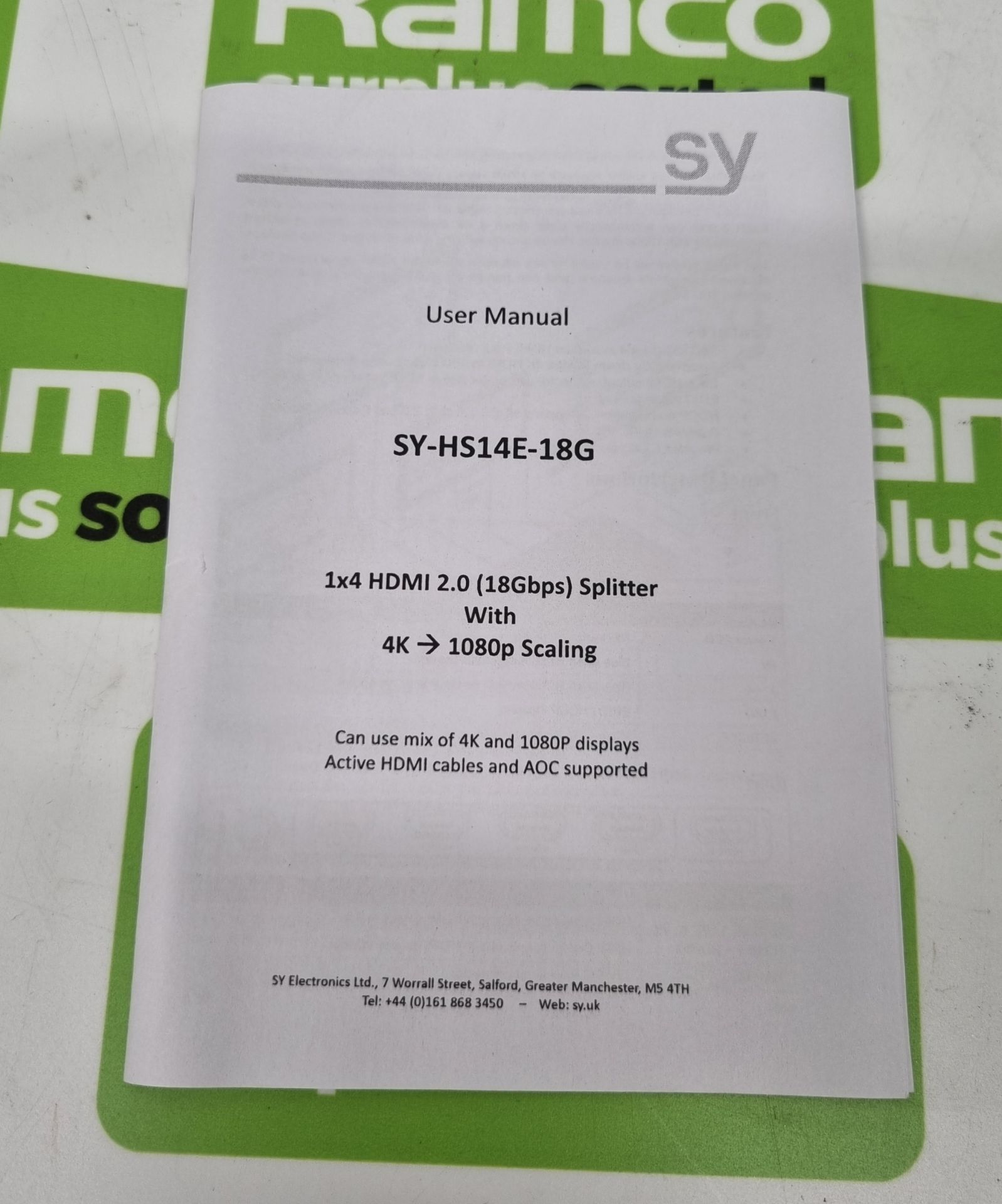 SY-HS14E-18G 1x4 HDMI 2.0 (18G) splitter - Image 8 of 9