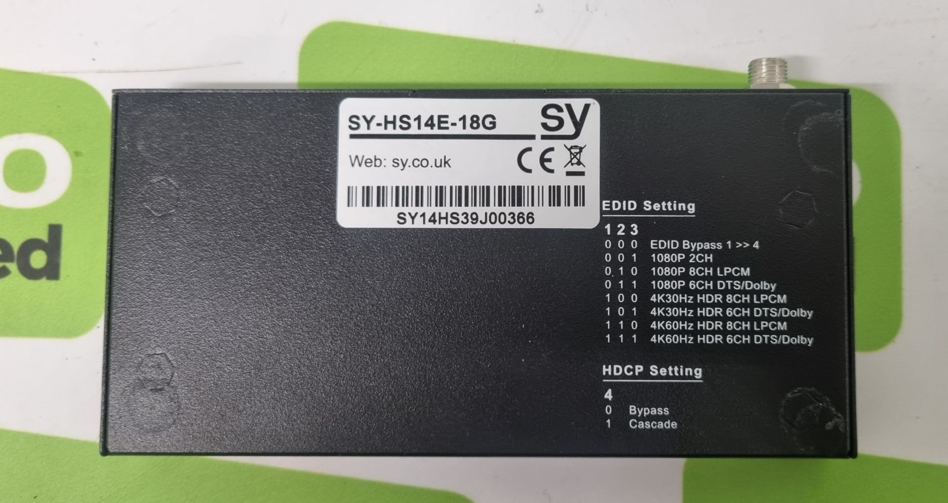 SY-HS14E-18G 1x4 HDMI 2.0 (18G) splitter - Image 7 of 9