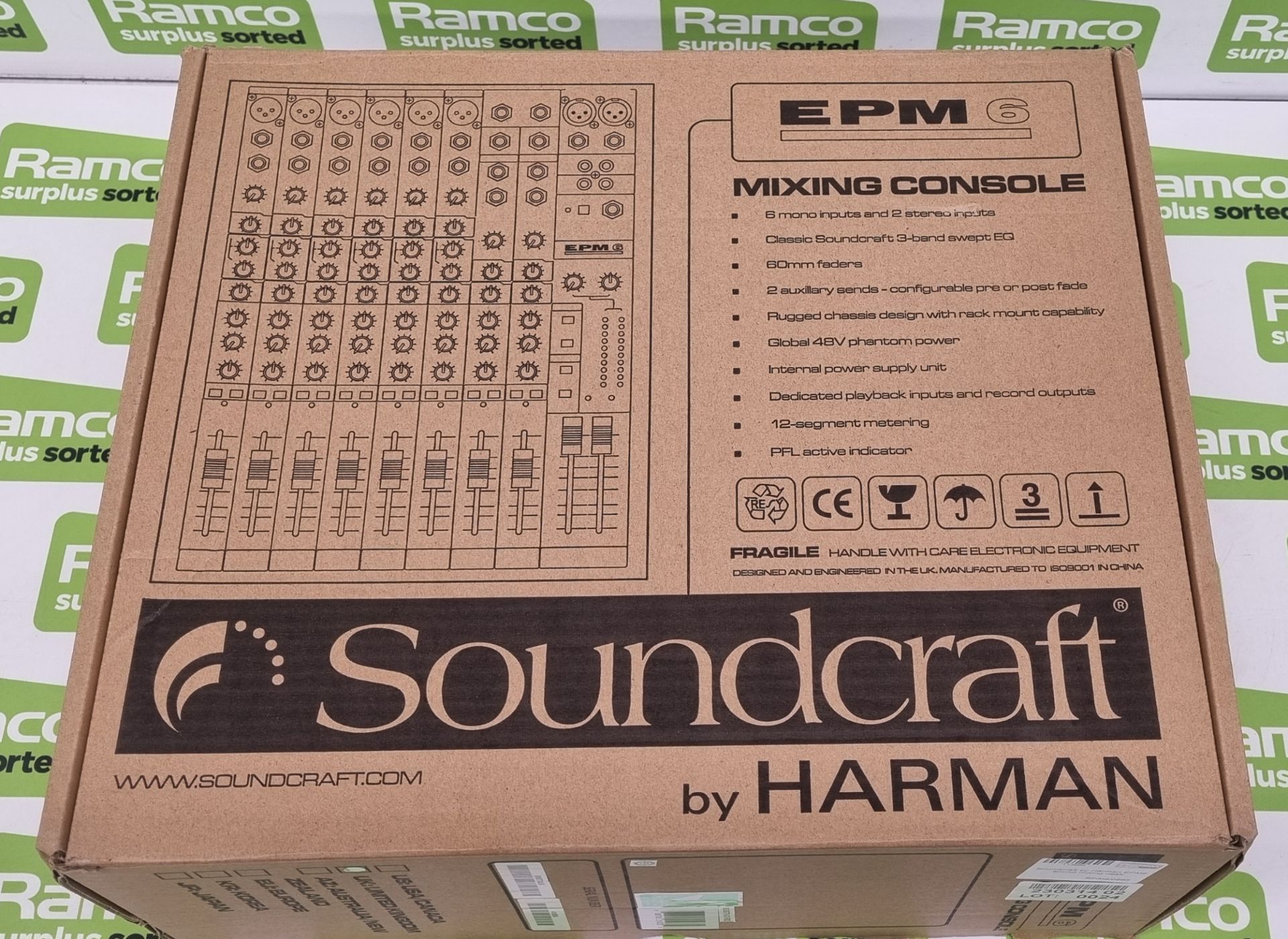 Soundcraft by Harman EPM6 sound mixing desk - Image 2 of 10