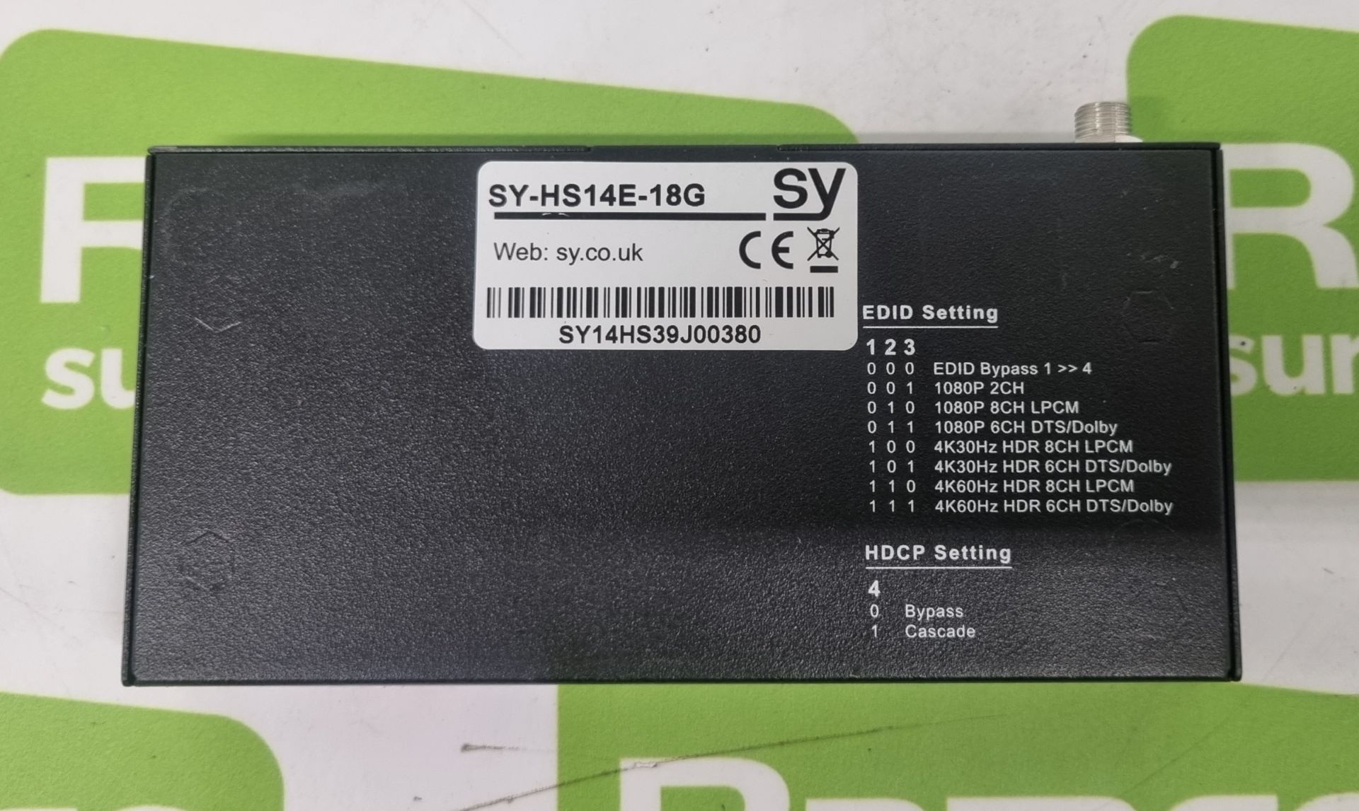 SY-HS14E-18G 1x4 HDMI 2.0 (18G) splitter - Image 6 of 9