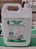 12x boxes of Greyland Spray & wipe ultra full virucidal disinfectant cleaner - 4x 5L bottles per box