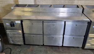 Precision MCU 311 stainless steel 6 drawer counter fridge - 1810mm W