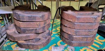 10x Cast iron gazebo weights - 13 kg each