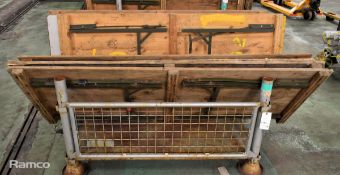 8x Wooden top Trestle tables - 1800mm W - AS SPARES OR REPAIRS