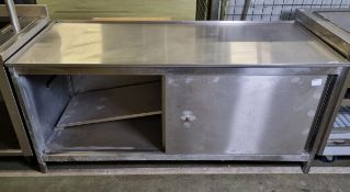 Stainless steel workbench and cupboard - 180 x 75 x 80cm