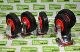 5x Wicke 125/37.5-50 rubber castor wheels