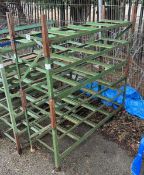 Workshop engineering green 6-tier steel racking / shelving unit - L 135 x W 46 x H 149 cm